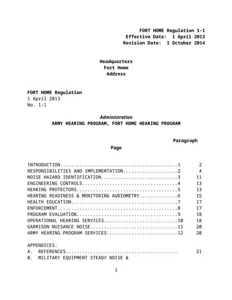 army hearing program regulation.